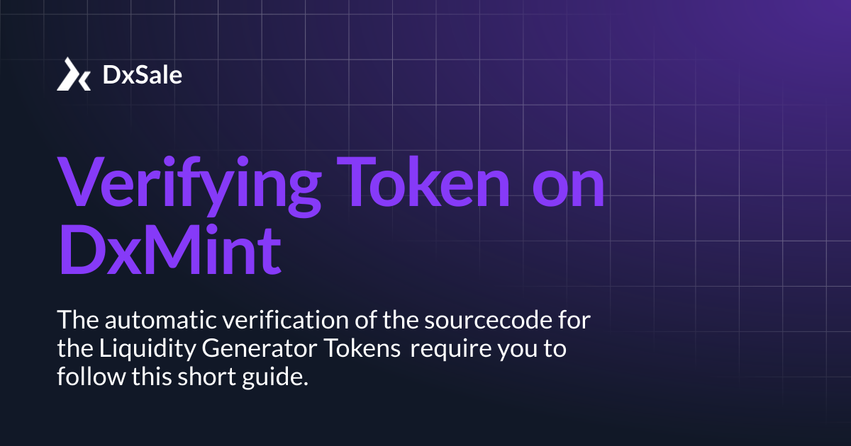 Verifying Token on DxMint | DxSale